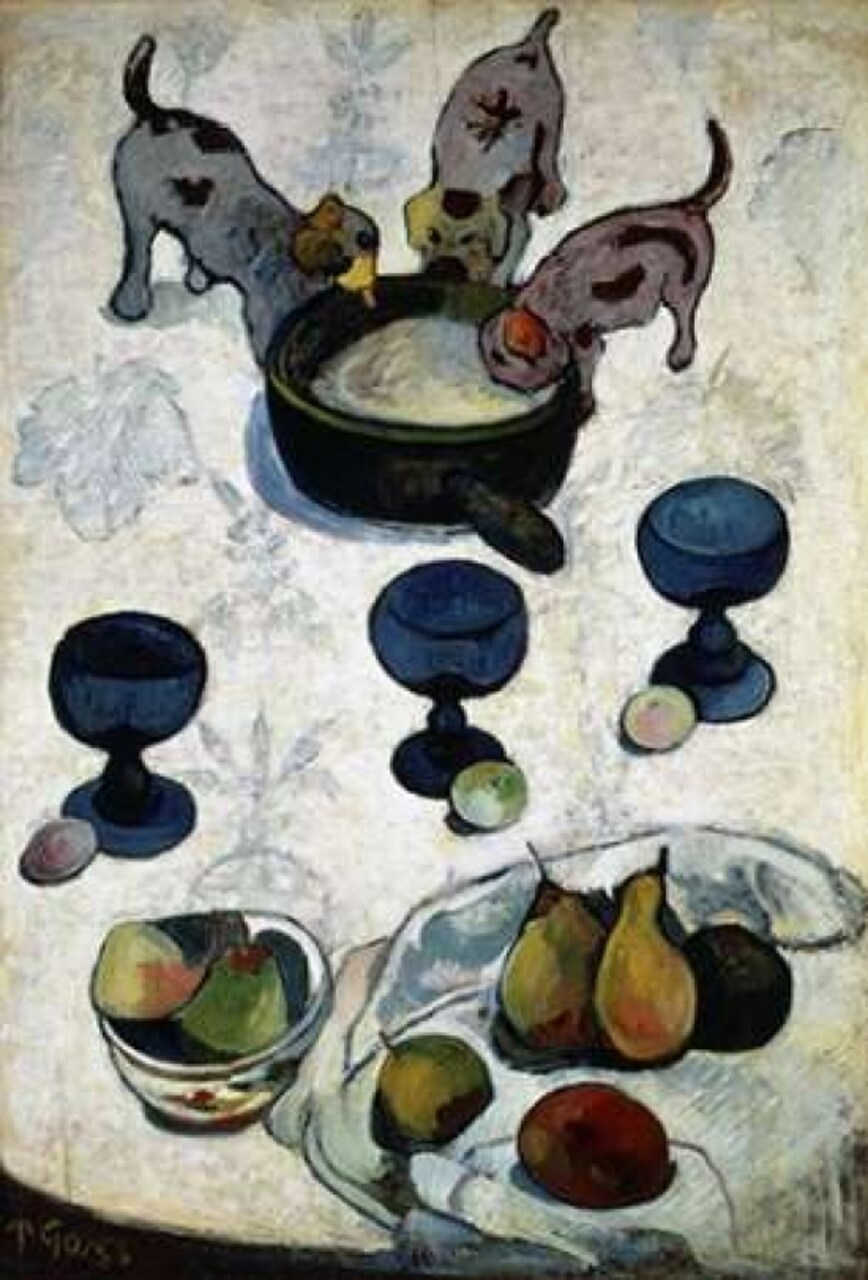Still Life with Three Dogs - Nature Morte aux Trois Chiots Poster Print by Paul Gauguin - Item # VARPDX277651
